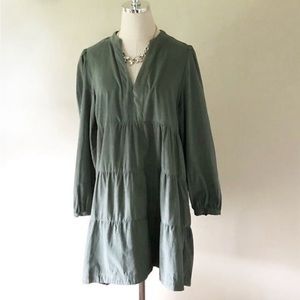 Lucky Brand Sage Green Corduroy Prairie Dress